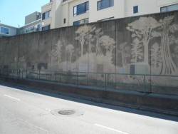 forebidden:        reverse graffiti. instead of using actual spray cans…some artist are just cleaning dirt off of certain areas to make their masterpieces. and they are calling it reverse graffiti. kind of brilliant.  wow  why is this not happening