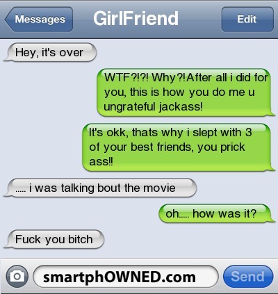 Funny break up text fails