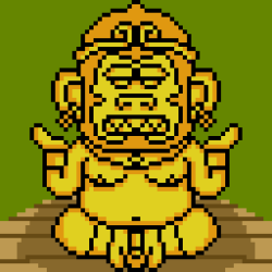 Idle hands put to work drawing pixel idols. Based on a sketch by my partner in crime.