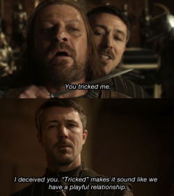 arrestedwesteros:  Lucille: You tricked me.Michael: I deceived you. “Tricked” makes it sound like we have a playful relationship. Marta Complex, 1x12 