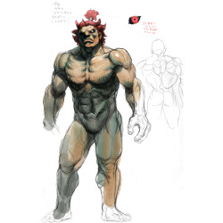 Capcom&rsquo;s fine with you staring at Akuma&rsquo;s meaty cheeks, but his crotch? Nah, you&rsquo;re getting a Ken doll buddy.(from Street Fighter IV&rsquo;s unlocked concept art)