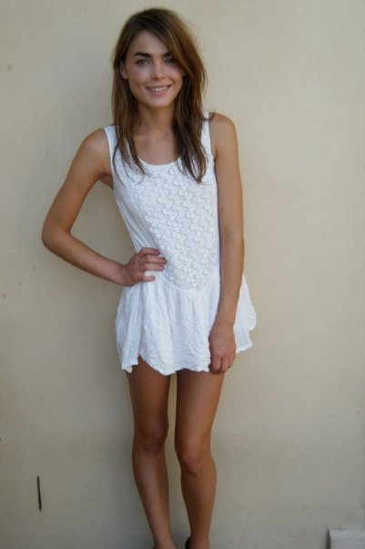 Teen model white dress