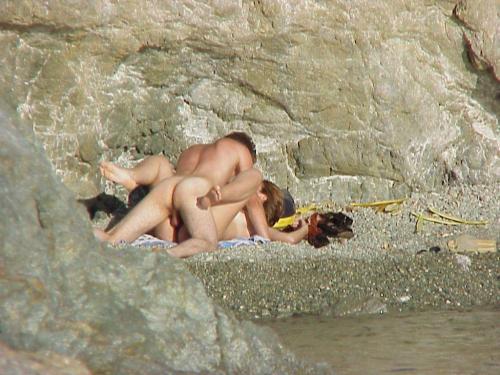 Couple caught having sex on beach