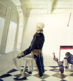 Andrew Wyeth (July 12, 1917 - 2009): Self-Portrait, Dr. Syn, 1981 - tempera on panel