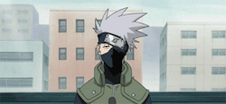 drowning-inthe-feels:  Whoa, how did the kunai not injure him? It came at his head point down. Maybe Kakashi has so much hair gel in his hair that it just bounced right off… 