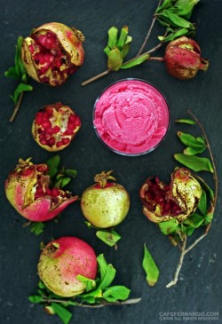happyhues:  Holy crap, these colors. And the pomegranate sorbet looks delicious. (via Pinterest)