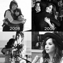 christeenuhmarie:  dont-wanna-be-afraid:  2008: ‘He’s like my brother’ 2009: ‘He’s my best friend’ 2010: ‘He’s my boyfriend’ 2011: ‘He was my best friend’  this is so sad.  