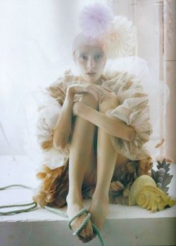 Olga Sherer wearing Roberto Cavalli  in Vogue Italia by Tim Walker