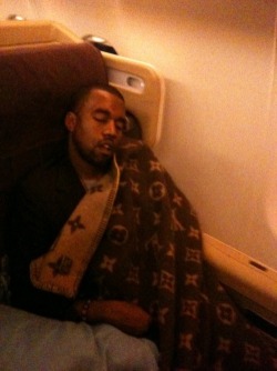 naderm:  Sometimes Kanye West sleeps in International First Class in a Louis Vuitton fleece. 
