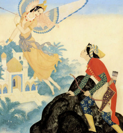 enchantingimagery:  Peri Banu and Prince Achmed - by Edmund Dulac 