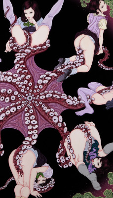 dirtyscarab:  Detail from Otopus mandala ~eight maidens~ Yuji Moriguchi 