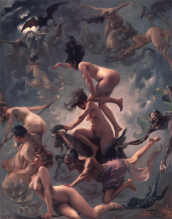 mypoten:   Departure of the Witches, 1878 by Luis Ricardo Falero.  