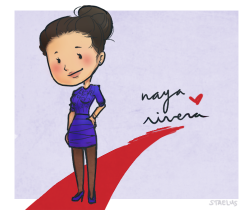 thisisstaelus:  woah a drawing! i loved the outfit naya wore to the glee live premiere so i drew this yups  