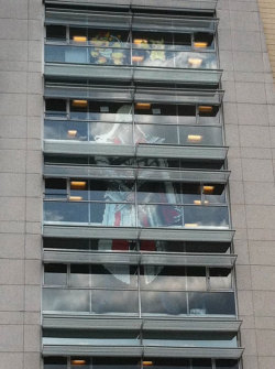 Kotaku:  For months, Ubisoft Paris and its neighbor, French bank BNP, have  been firing Post-It Note video game characters bank and forth, a lone  Space Invader on an Ubisoft employee’s window sparking a competition  that quickly grew out of hand. Earlier
