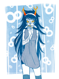illustudio:   soporficially asked: could I maybe request Vriska? not picky on what she’s doing or anything.  Why is she all dolled up you ask? Why, it’s for her earth d8 with John, of course. 