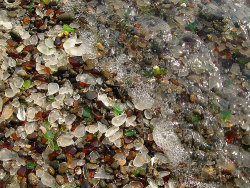 peaceofshell:  “Glass Beach is a beach in MacK­er­richer State Park near Fort Bragg, Cal­i­for­nia that is abun­dant in sea glass cre­ated from years of dump­ing garbage into an area of coast­line near the north­ern part of the town.”
