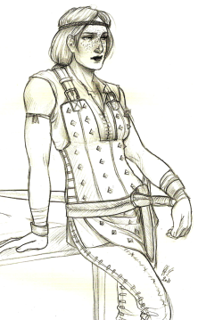 ladymalstroem:  Just sketching some Aveline before I go to bed. Night night~ 