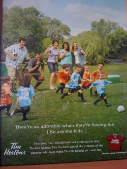 tumblingwithwhitekids:  ok tim hortons poster ok hold up a second  this black guy appears to be filming the soccer match however  there doesn’t seem to be any black kids actually playing  should we be concerned or 