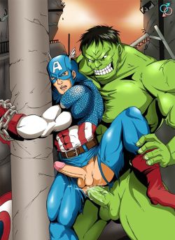 Even superheroes need to be manhandled from time to time.