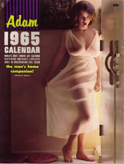 Janey Reynolds graces the over of the 1965 Adam Calendar. The very year I was born.