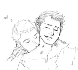 For: subatomical27  Description: Dean practically giving Cas a hickey on his neck, and Cas&rsquo; face is displaying crazy ecstasy at the pleasure of it. Having their clothing in a state of undress is a plus. :3 Thanks!
