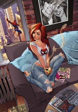 werockthisshit:  Pro tip for comic book artists: No human being alive sits like that as a way of relaxing. This is beyond ridiculous.  Let’s examine the context of the image. Mary Jane is sitting on her couch, drinking coffee, wondering if Peter will