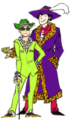okay wait what just happend zenniecake: would you consider drawing sherlock and john as pimps? (that&rsquo;s it for tonight but i&rsquo;ll probably do some more of the asks that i got tomorrow night because i just can&rsquo;t freakin stop; thank you guyz)