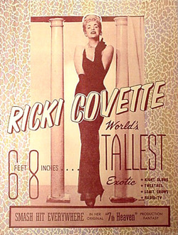 Ricki Covette   aka. &ldquo;The Girl Of Tomorrow&rdquo;.. A page from her late-50&rsquo;s promo press book, touting her &ldquo;7th Heaven&rdquo; act..
