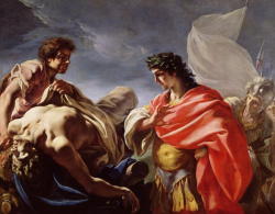 antonio-m:  Achilles Contemplating the body of Patroclus (ca. 1700) by Giovanni Antonio Pellegrini  
