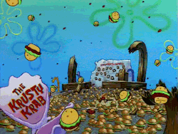 the-absolute-best-gifs:  How is it that it was raining Krabby Patties but Plankton couldn’t get a hold on one of them? 