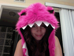 missda1sy:  I got my monster hat in the mail today, and I am super happy =D  this is adorable. you are adorable. omg.