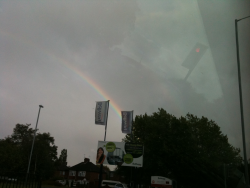 Anyone else around birmingham see the double rainbow? Probably a shit pic of it