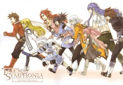 shiningbind:  Tales of Symphonia 30 Day Challenge Day 04 - Your Team Usually always the same. Lloyd, Colette, Raine and Kratos/Zelos. Sometimes I rotate Colette out to give the others more exp. but I always keep the others in. 