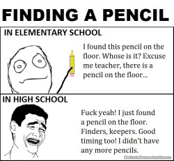 megustamemes:  Whenever I am in need of a pencil, I look around the classroom’s floor… Follow this blog for more memes and rage comics. 