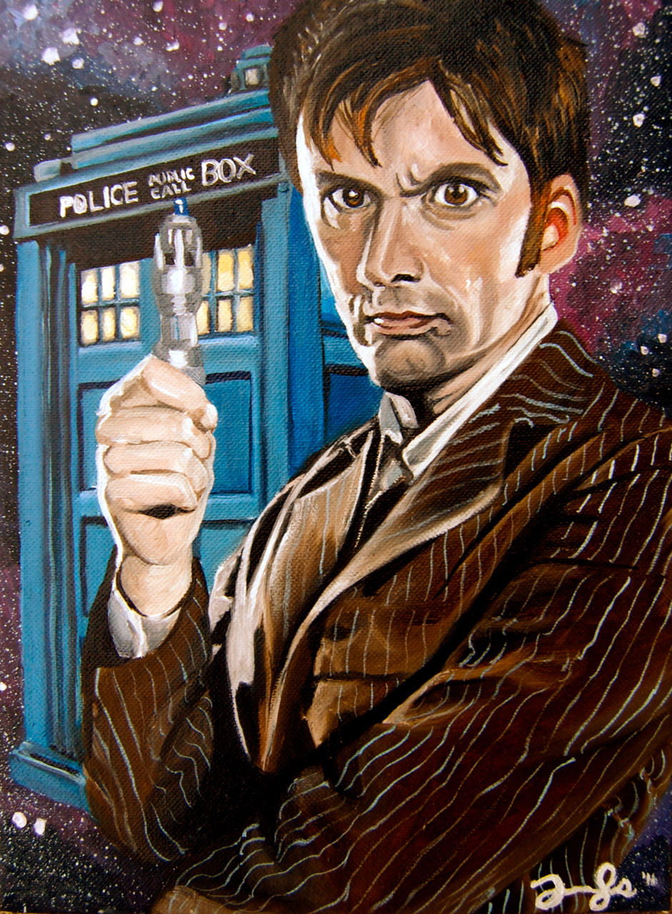My latest David Tennant painting. I&rsquo;ve submitted another one before. This one&rsquo;s a bit smaller. 9x12” Oil Painting Commission of the lovely Tenth Doctor, David Tennant, for a fellow redditor.  I&rsquo;m always willing to do commissions, and I have prints of this particular piece up for sale here. Thank you eatsleepdraw, for all that you do!