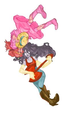 cartilaginousfat:   marceline and bubblegum i’m totally excited for some mega awesome platonic lady lovin lay it on me *hint; for best view open high resolution in a new tab   I love this styleee.