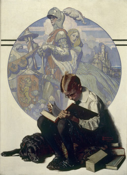 Norman Rockwell, Boy reading an adventure story  1419 × 1950 