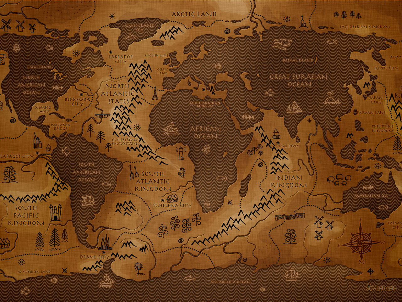 World map for wall boys room