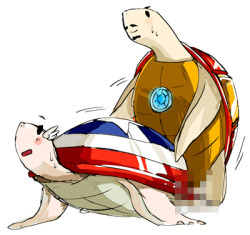 dryvodkamartini:  Iron Turtle and Turtle AmericaThis is just fan art..:o  Jessie. JESSIE. CAN THIS ACTUALLY BE OUR FRIENDSHIP TATTOO?