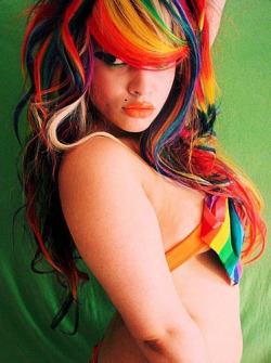 archimedesa:  rainbow hair by AlexandraMetalClown on Flickr. 
