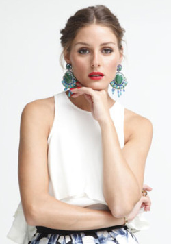 suzannadai:  …and here she is again in the Suzanna Dai Rajasthan Drop Earrings, also from our Spring/Summer 2012 Collection.  This girl is on Project Runway tonight, and I am wanting to be her.