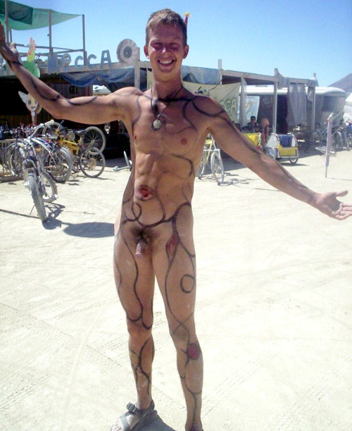 Naked burning man nude