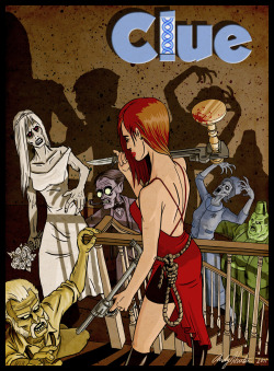 herochan:  Zombie / Clue mash-up - by Andy Hunter Created for Draw2d2 Scarlet Alice on the stairs with everything! (Via: andyjhunter) 