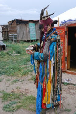 culturalcrosspollination:  Female Shaman in Mongolia  Maybe my wardrobe could use more danglies. And horns, obviously.