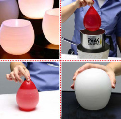 meacaradesigns:  tutorializer:  How to make water balloon candle holders. Tutorial &amp; photos (via Dollar Store Crafts » Blog Archive » Make Water Balloon Candle Holders)  Totally going to try this. 