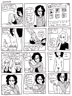 hairypitsclub:  HPC up in this comic strip!!!  I kind of teared up at the friends panel. :/Also, people seem to be up in arms over the feminist panel. Although it can come off as not wanting to be seen as a &ldquo;dumb, icky feminist&rdquo;, I see it