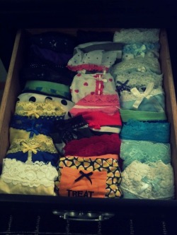lookwhatsinmypanties: bllix:  This is a photo of my panty drawer. It should be used only for educational purposes, and only by very, very intellectual people who question why I never ‘go commando’. A life without slutty and/or retarded underwear is