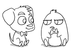 stephadoodle:  Puppy!Blaine and Penguin!Kurt. I drew this just to fuck with Sara but it also happens to be really cute. :) 