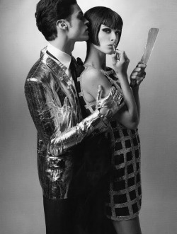 exquisemarquise:  Elisa Sednaoui &amp; Baptiste Giabiconi by Karl Lagerfeld  
