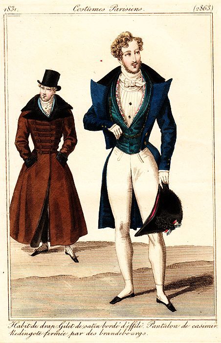 Dandy fashion, 1831 France, Journal des Dames et des Modes